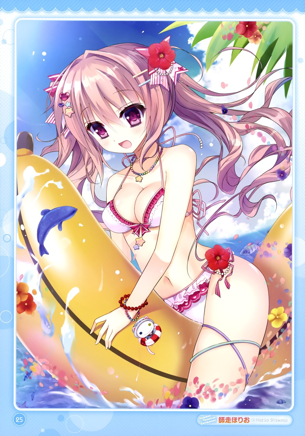 bikini cleavage garter shiwasu_horio swimsuits wet