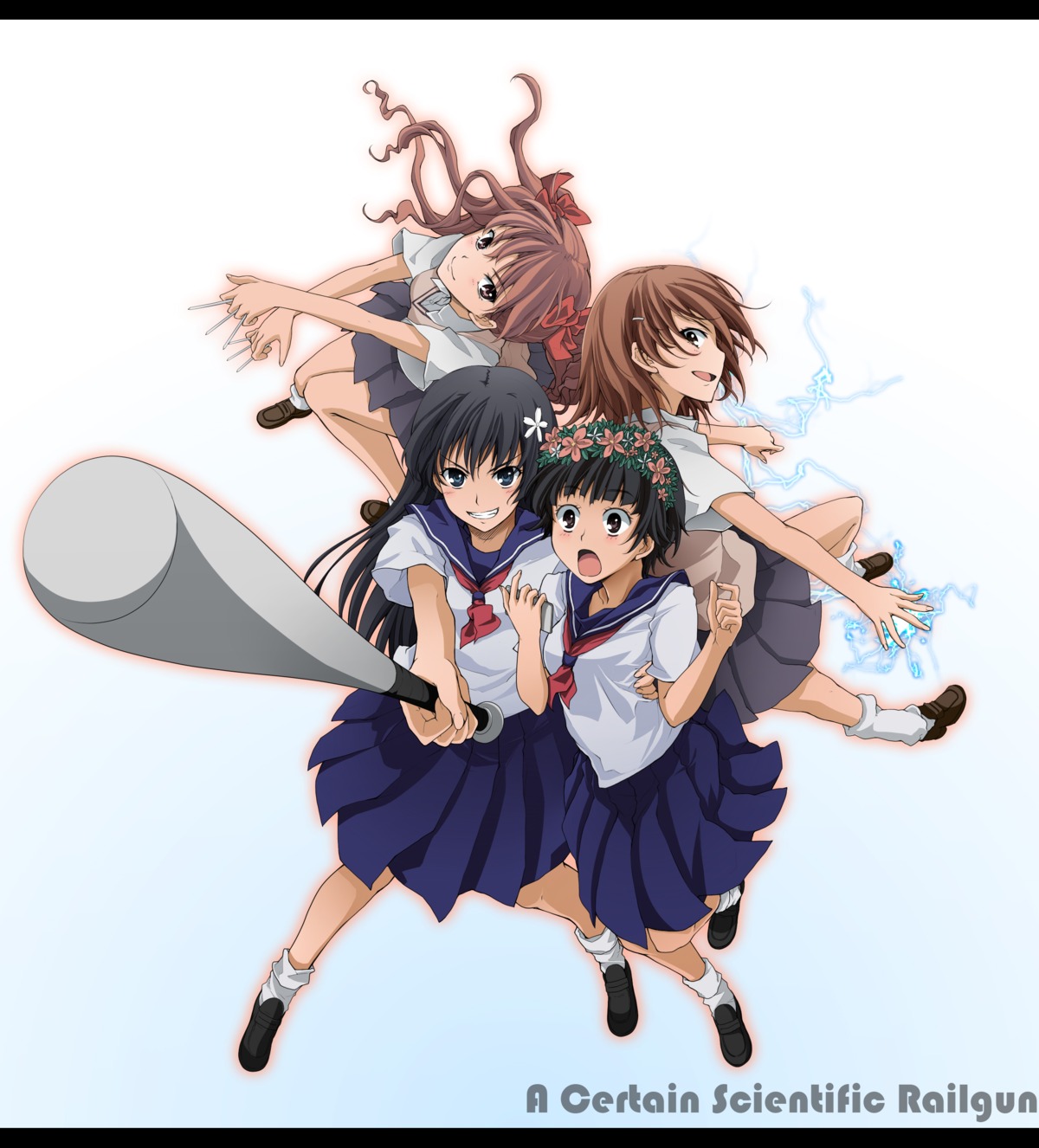 baseball koshi-kun misaka_mikoto saten_ruiko seifuku shirai_kuroko toaru_kagaku_no_railgun toaru_majutsu_no_index uiharu_kazari