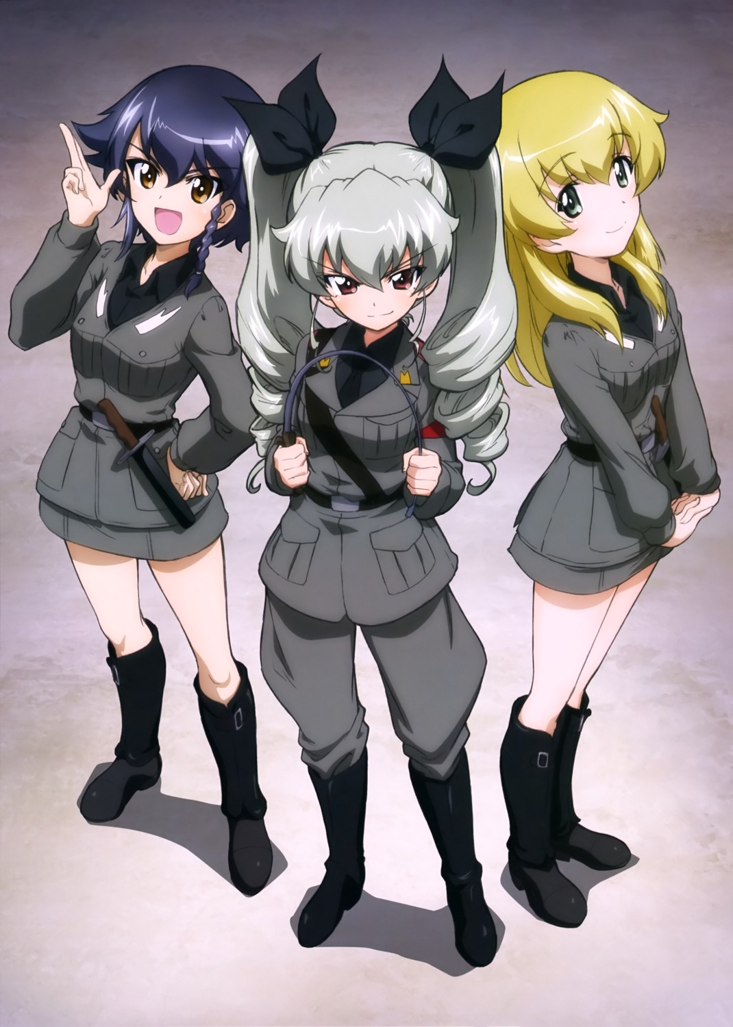 anchovy carpaccio girls_und_panzer pepperoni uniform weapon