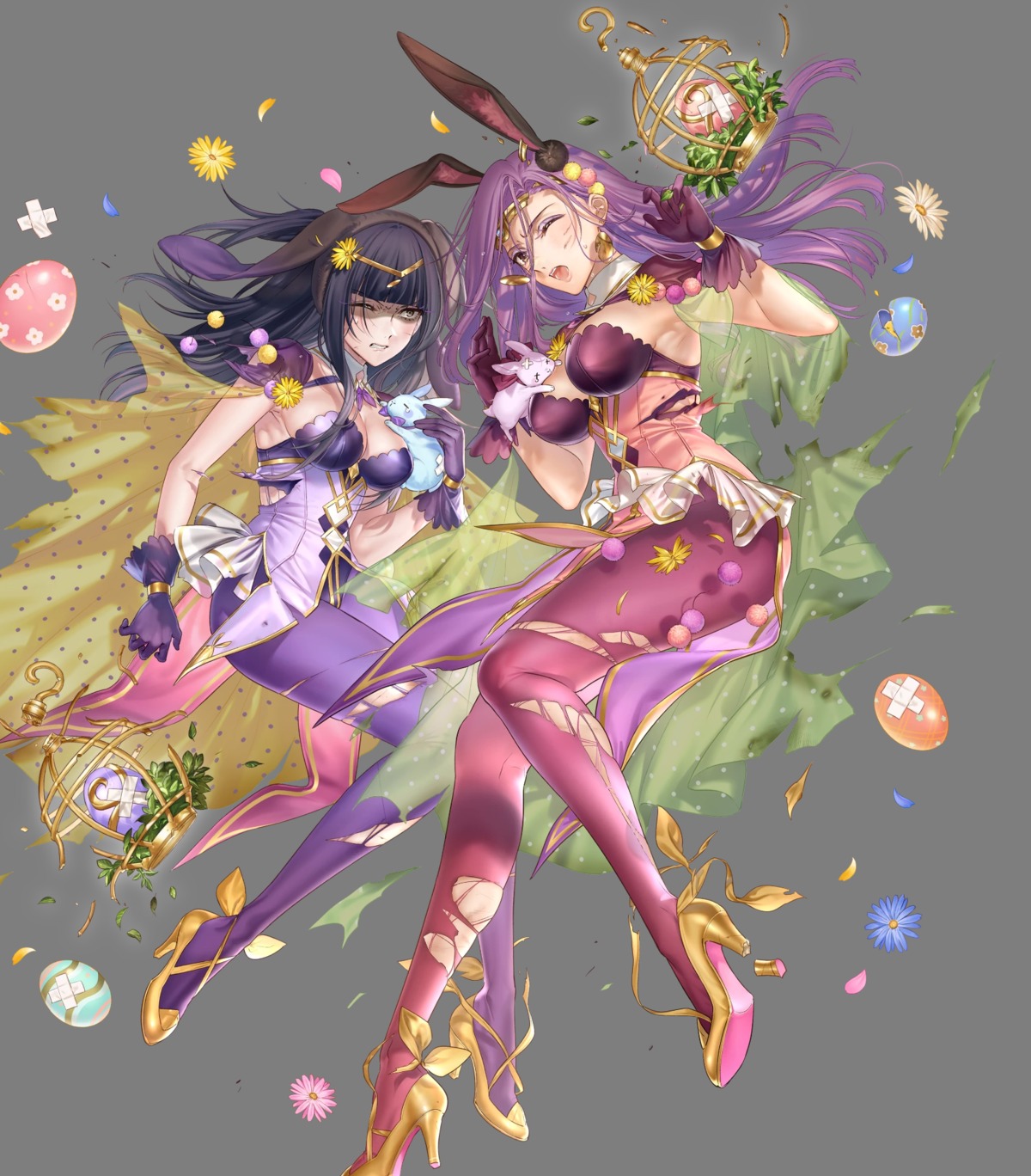 animal_ears bunny_ears bunny_girl fire_emblem fire_emblem_echoes fire_emblem_kakusei heels kippu nintendo pantyhose sonya_(fire_emblem) tharja torn_clothes