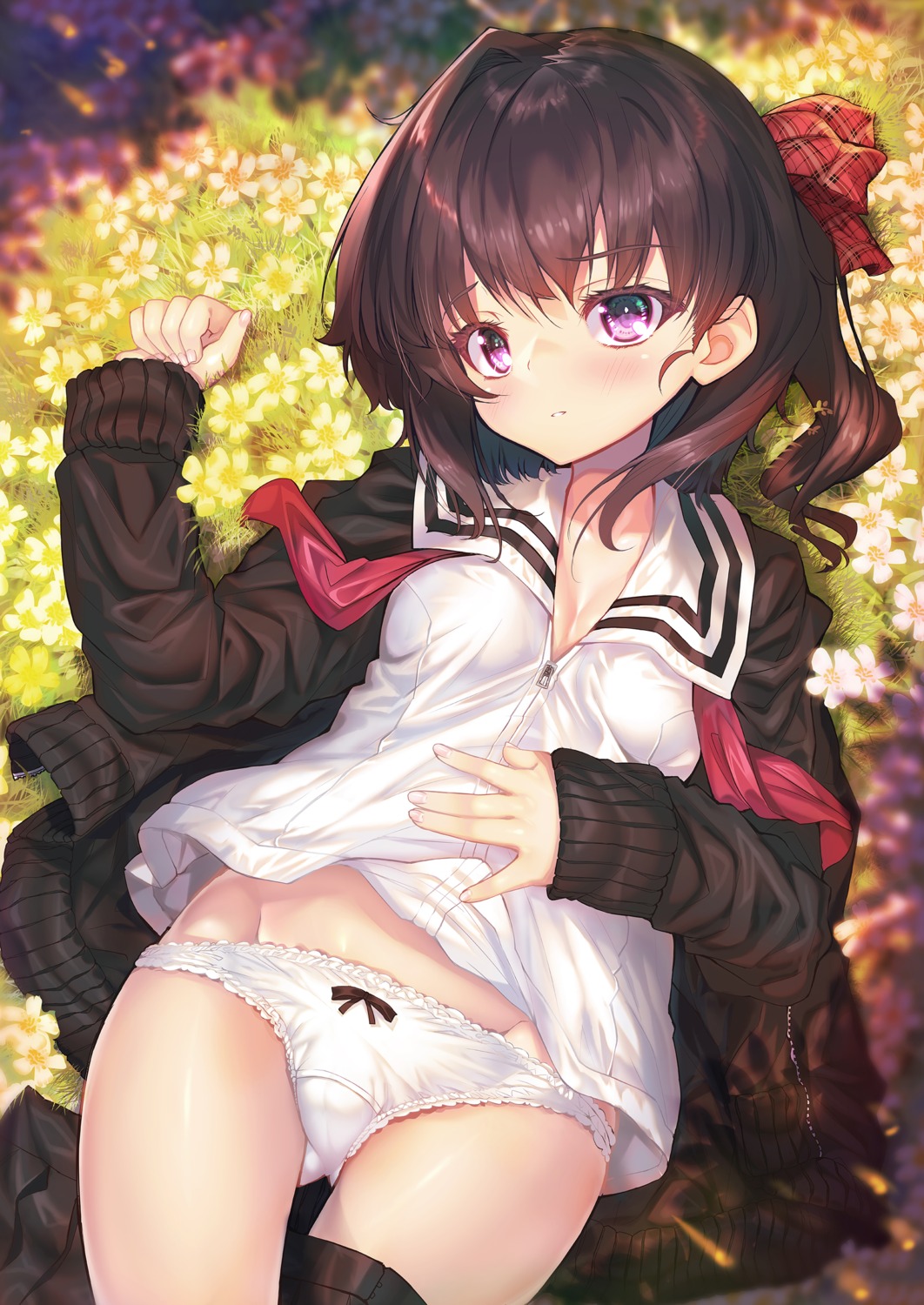 cleavage pantsu seifuku sweater tonchan