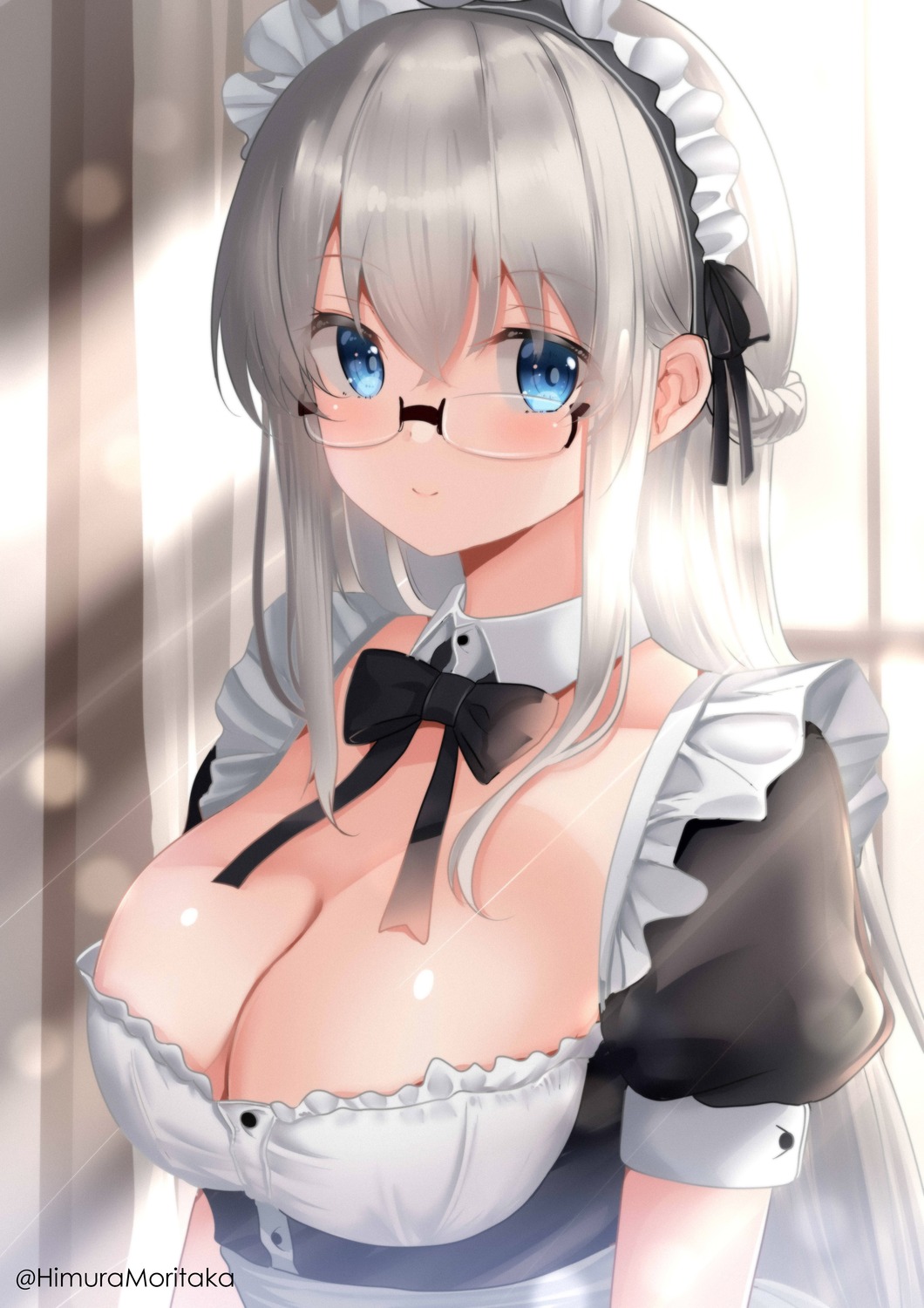 himura_moritaka maid megane no_bra