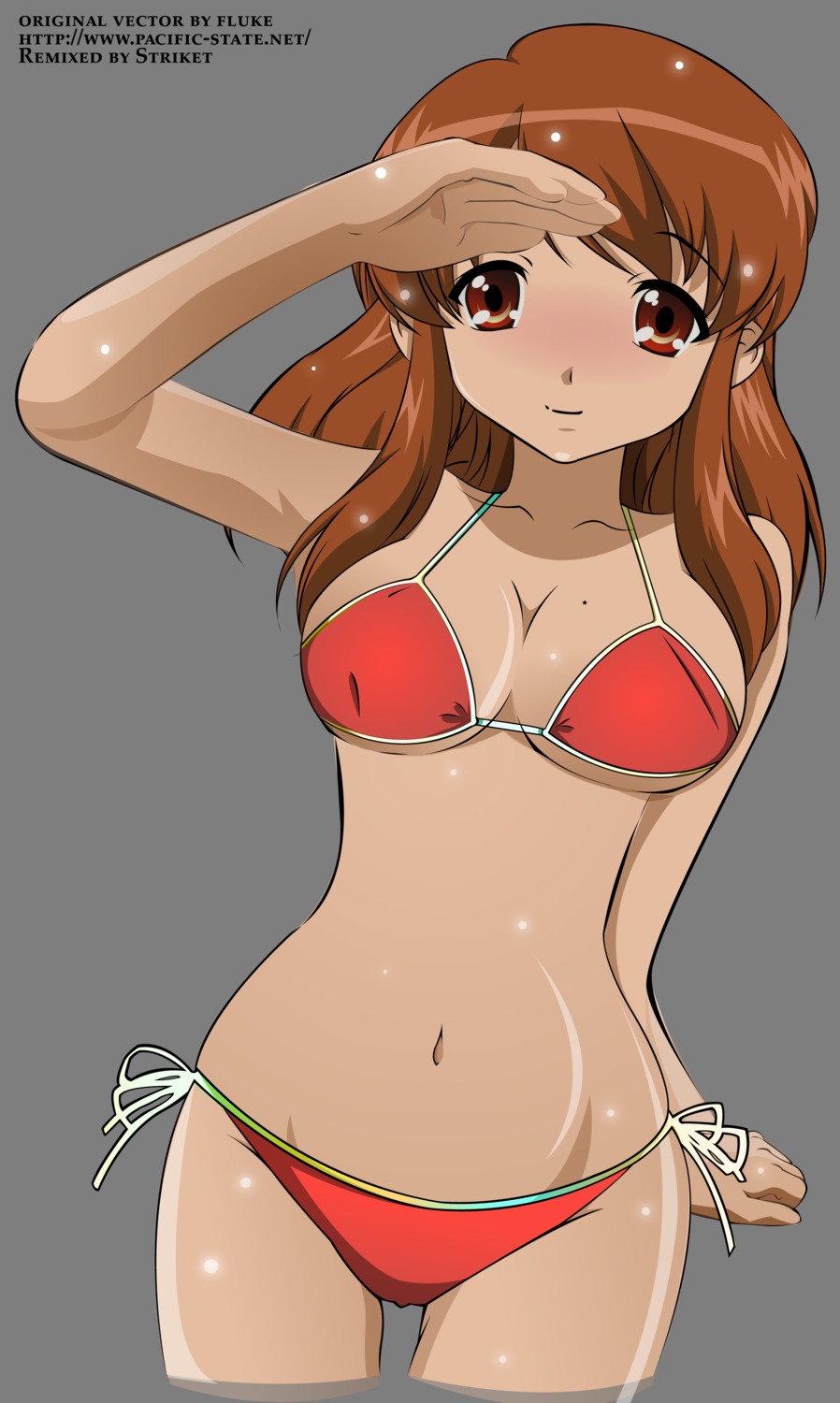 asahina_mikuru bikini cleavage suzumiya_haruhi_no_yuuutsu swimsuits transparent_png vector_trace watermark