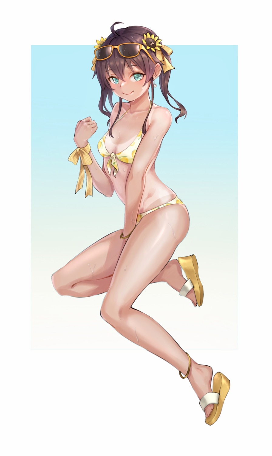 bikini hololive joeychen megane natsuiro_matsuri swimsuits tan_lines