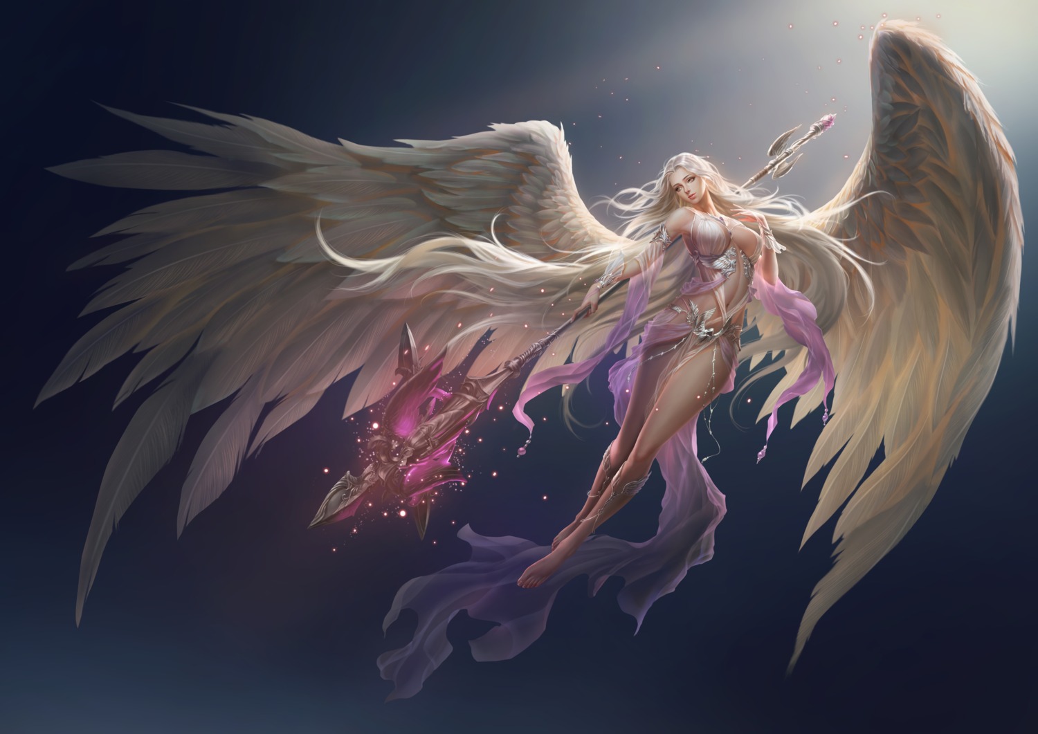 fortuna league_of_angels no_bra nopan see_through tagme weapon wings