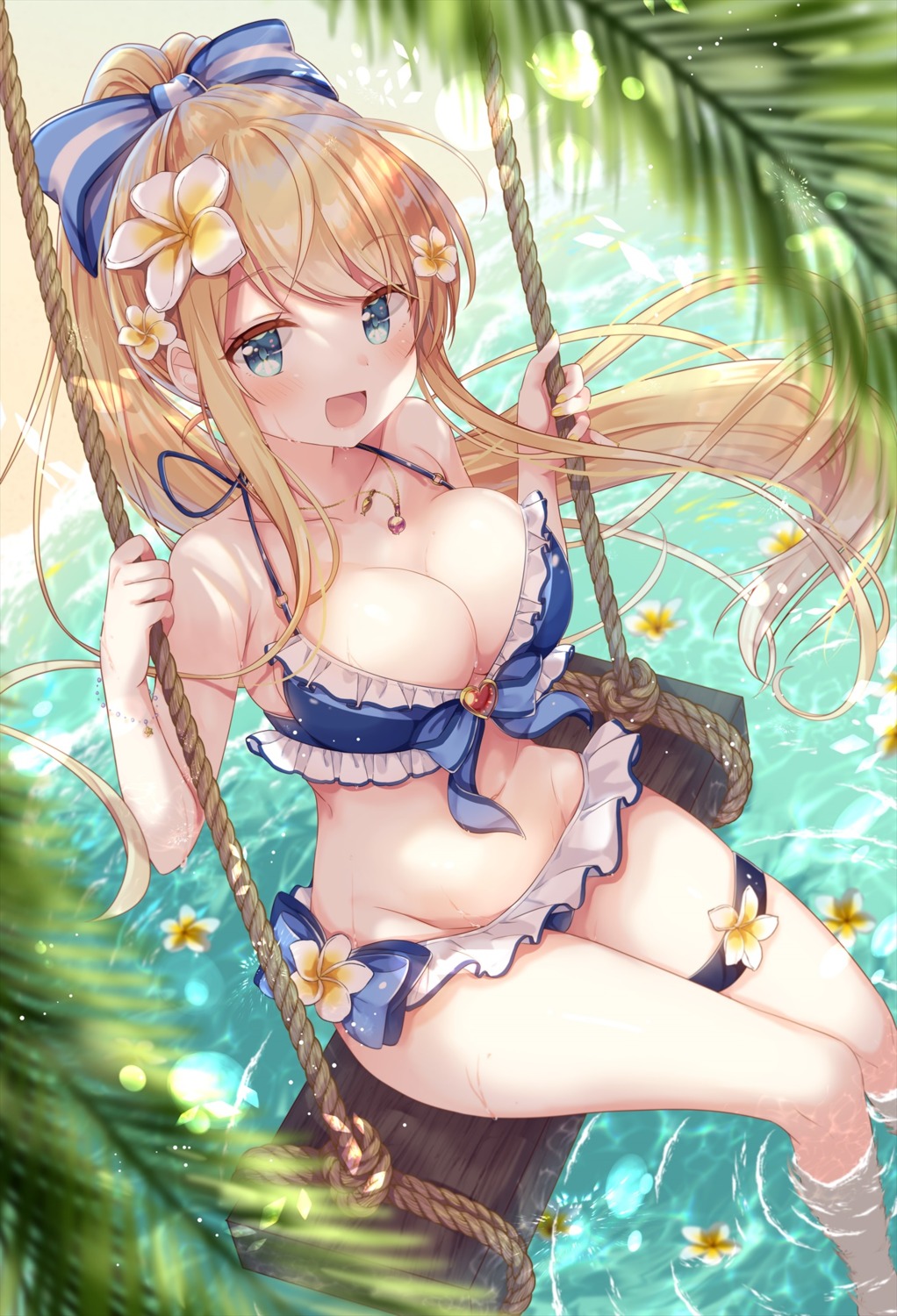 bikini emori_miku_project emu_alice garter gomano_rio swimsuits wet