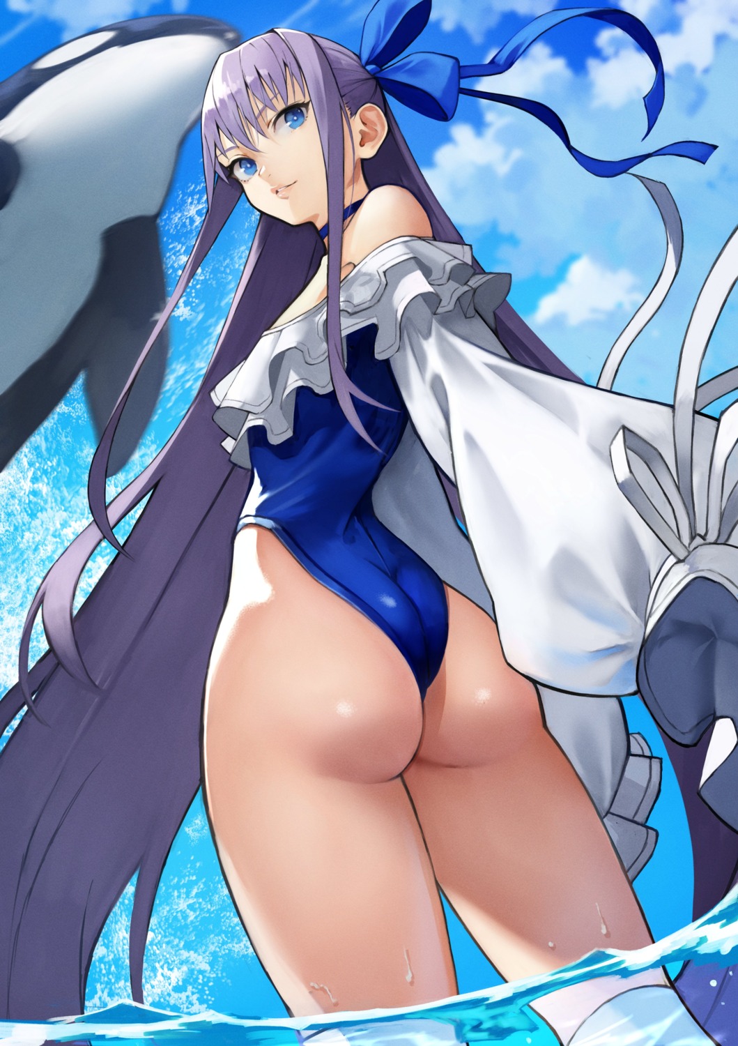 artist_revision ass fate/grand_order meltlilith swimsuits wet yoshio_(55level)