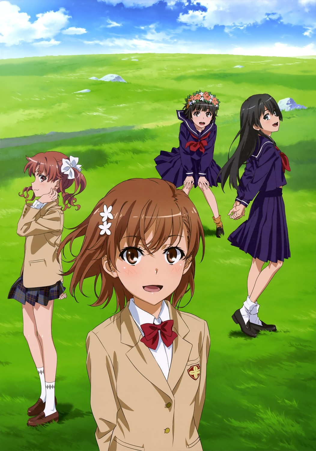 misaka_mikoto saten_ruiko seifuku shirai_kuroko tanaka_yuuichi to_aru_kagaku_no_railgun to_aru_majutsu_no_index uiharu_kazari