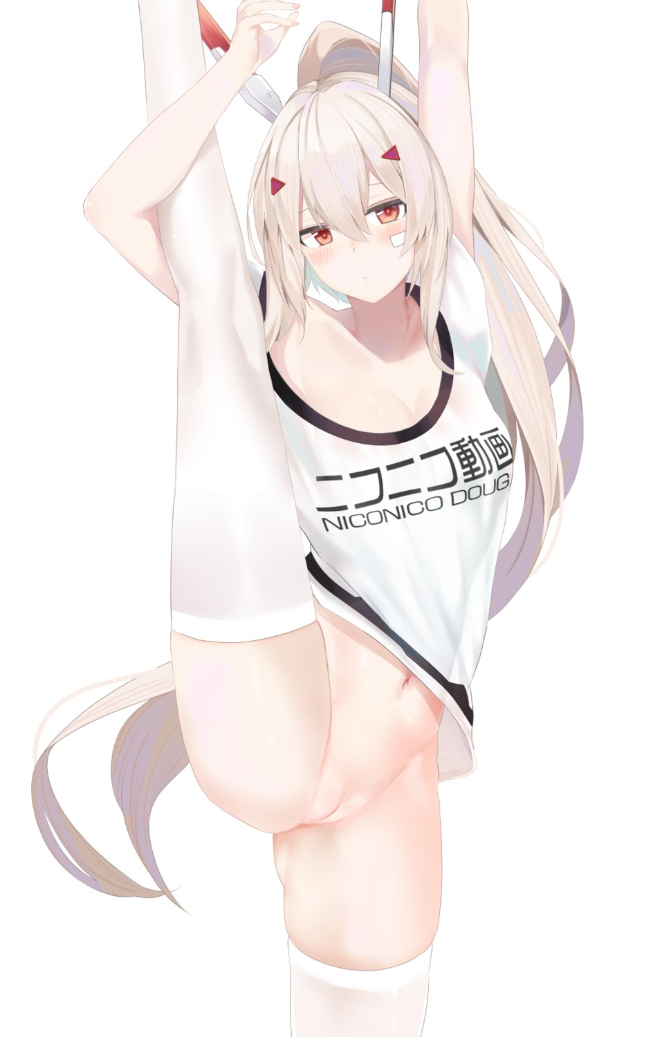 ayanami_(azur_lane) azur_lane bottomless pussy ru_zhai see_through thighhighs uncensored