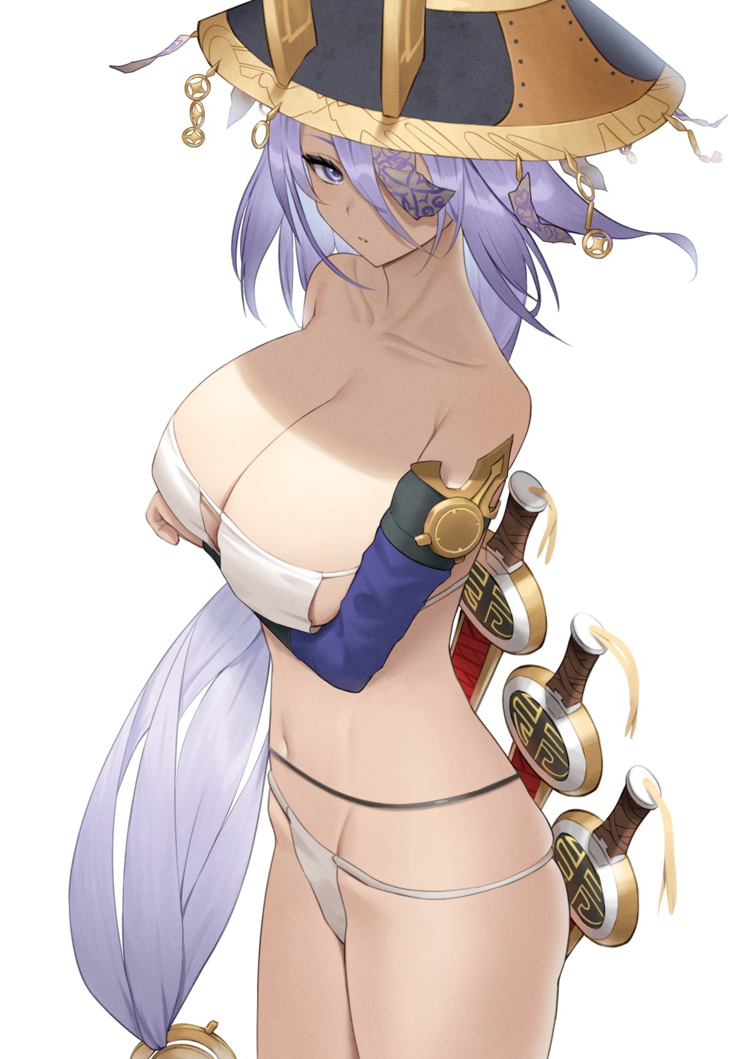 bikini breast_hold lordol swimsuits sword thong