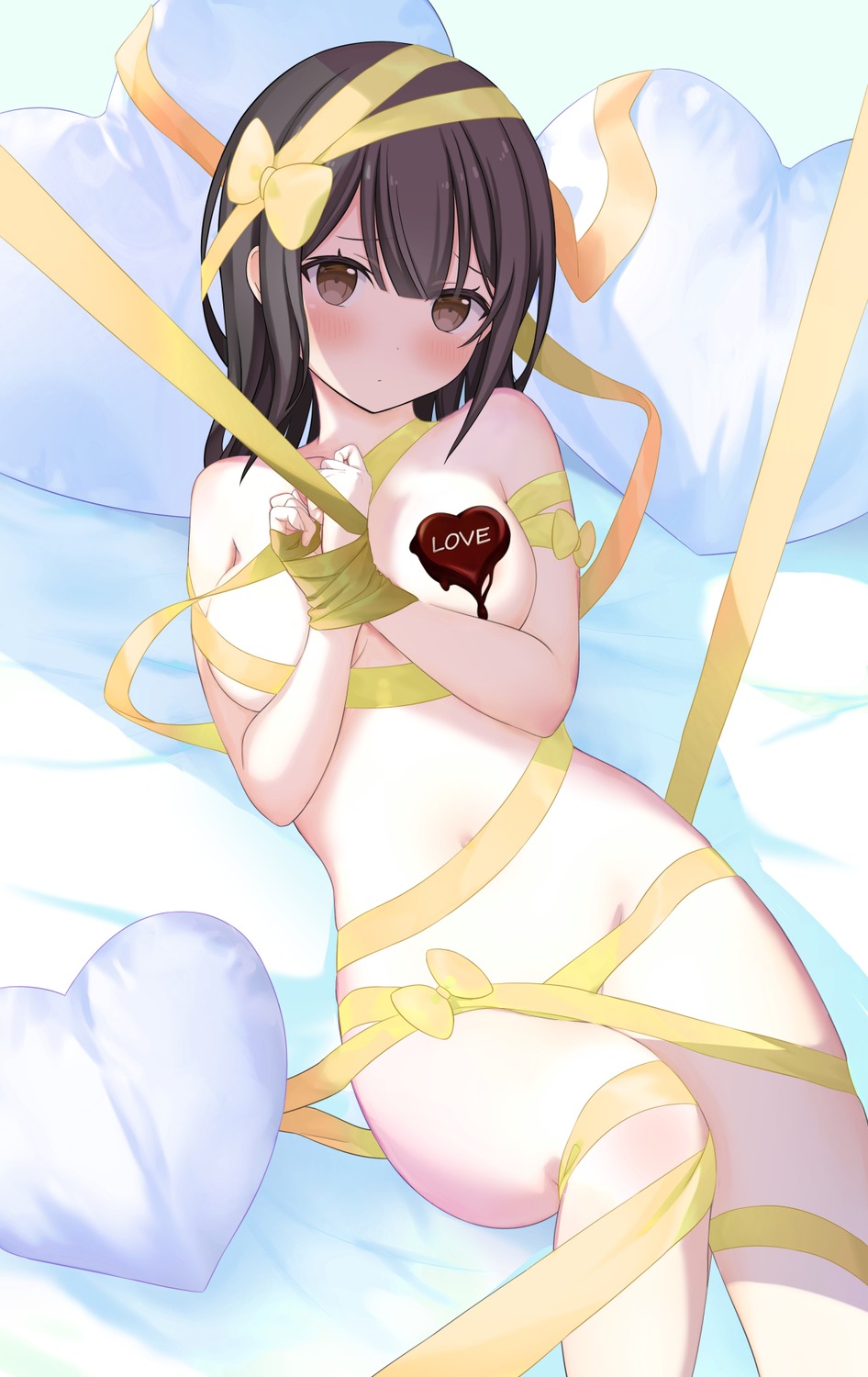 bondage cream echiru naked_ribbon valentine