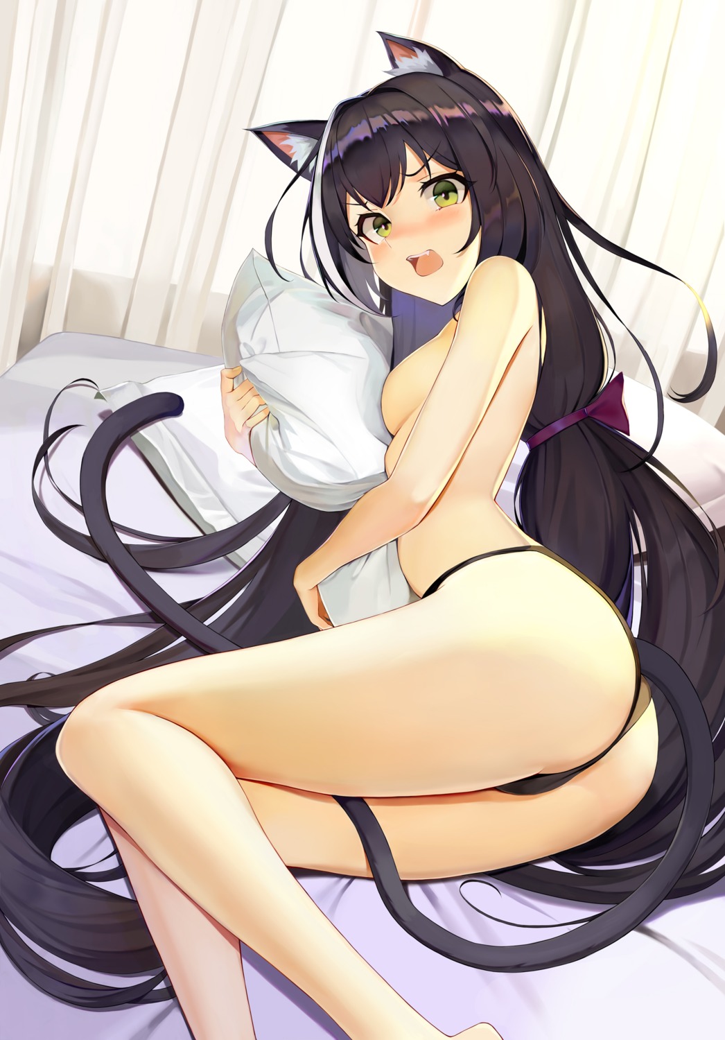 animal_ears ass karyl_(princess_connect) nekomimi ocarino pantsu princess_connect! princess_connect!_re:dive tail thong topless