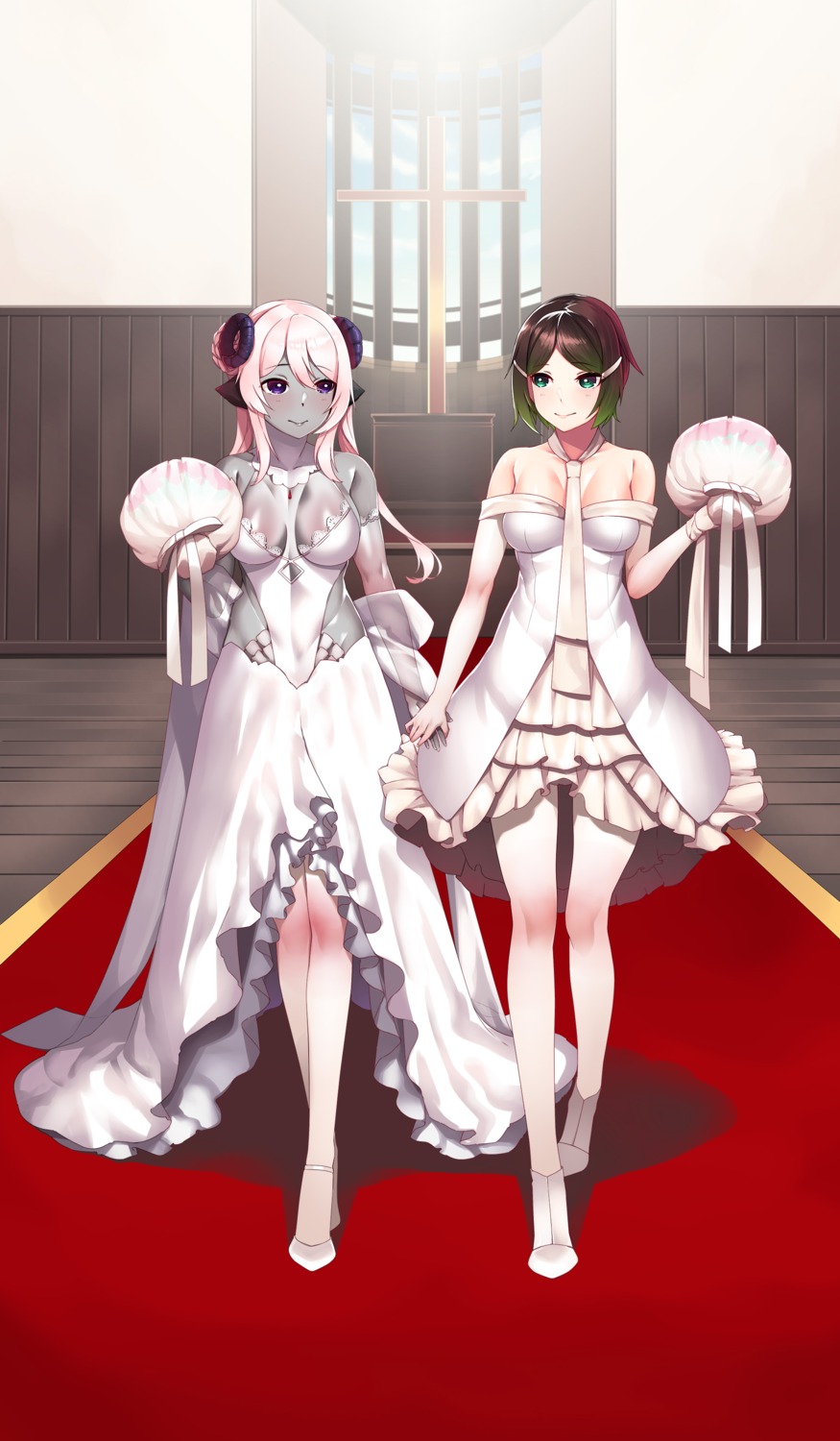 cleavage dress hiemiko wedding_dress yuri