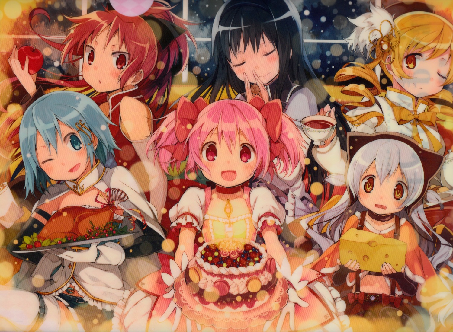 akemi_homura bleed_through garter hanokage kaname_madoka miki_sayaka momoe_nagisa puella_magi_madoka_magica sakura_kyouko thighhighs tomoe_mami