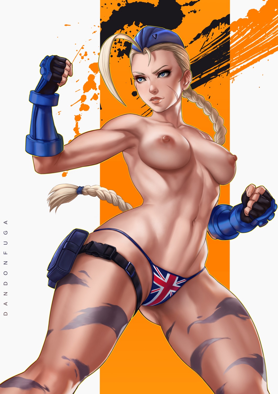 bikini cammy_white dandon_fuga garter nipples street_fighter swimsuits tattoo topless