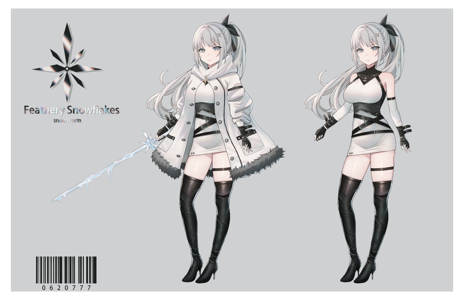 aer7o character_design dress garter heels sword thighhighs