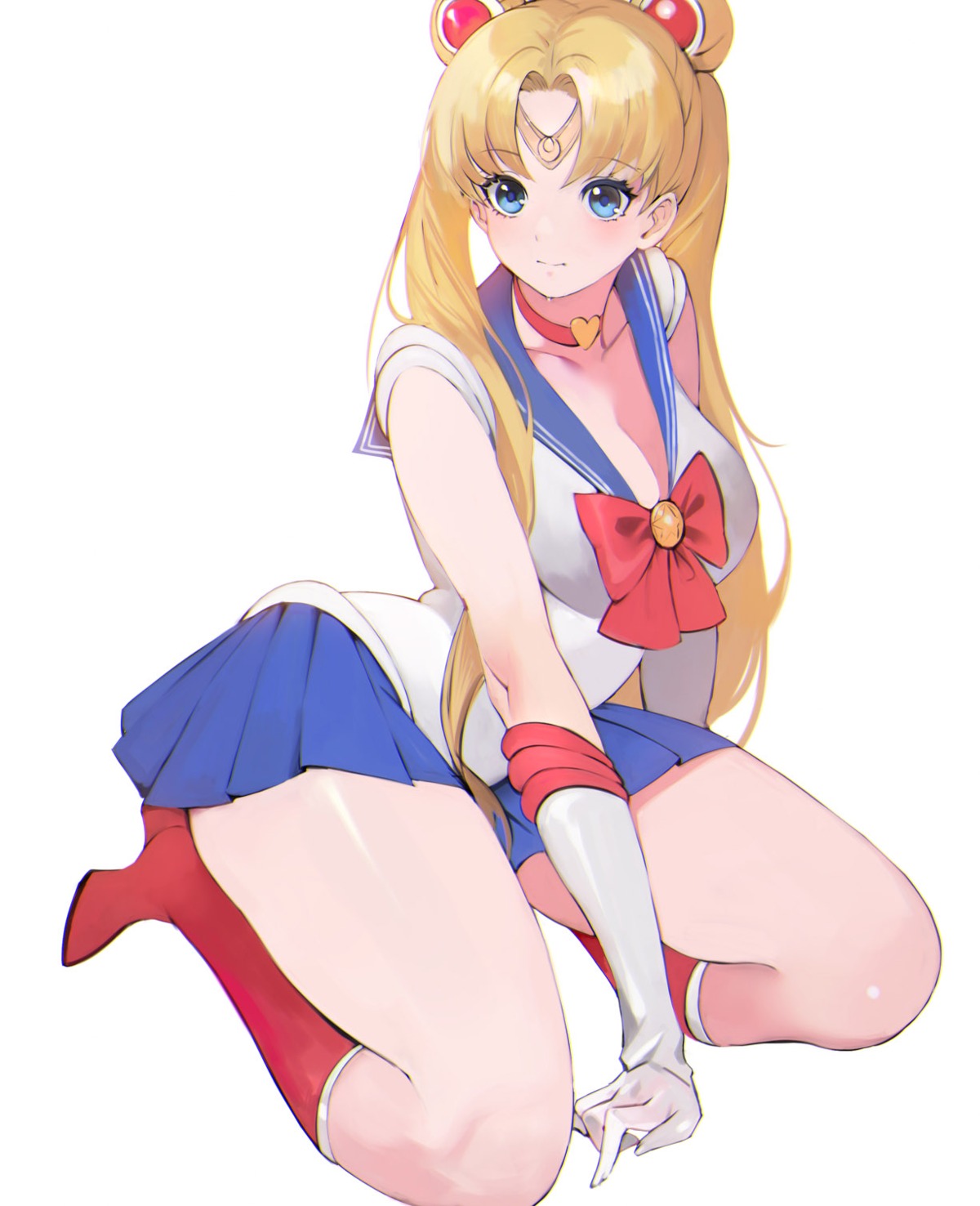 bobobong cleavage heels sailor_moon seifuku