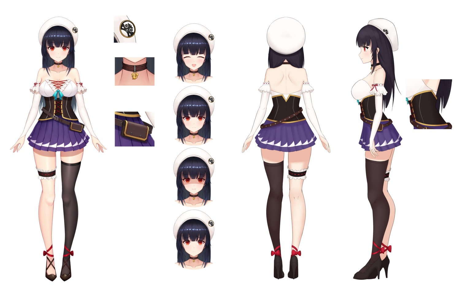 abeen_jhong character_design expression garter heels no_bra thighhighs