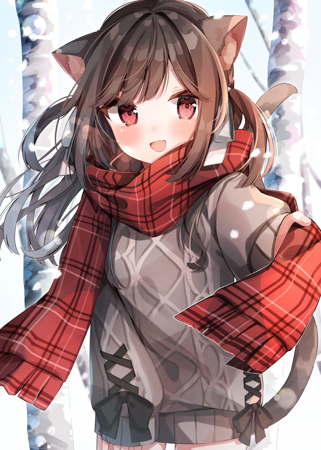 animal_ears nekomimi pirorikin sweater tail