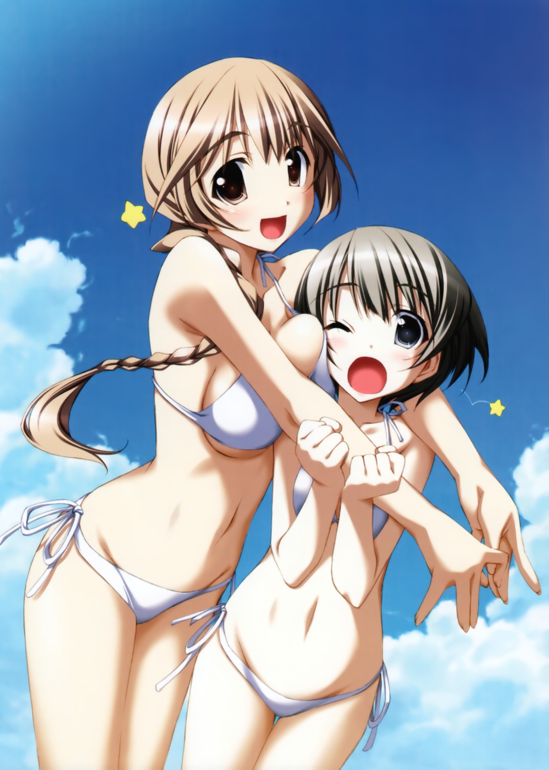 ashita_no_kimi_to_au_tame_ni bikini cleavage fujisaki_asahi kurashima_tomoyasu nanami_mina scanning_resolution swimsuits