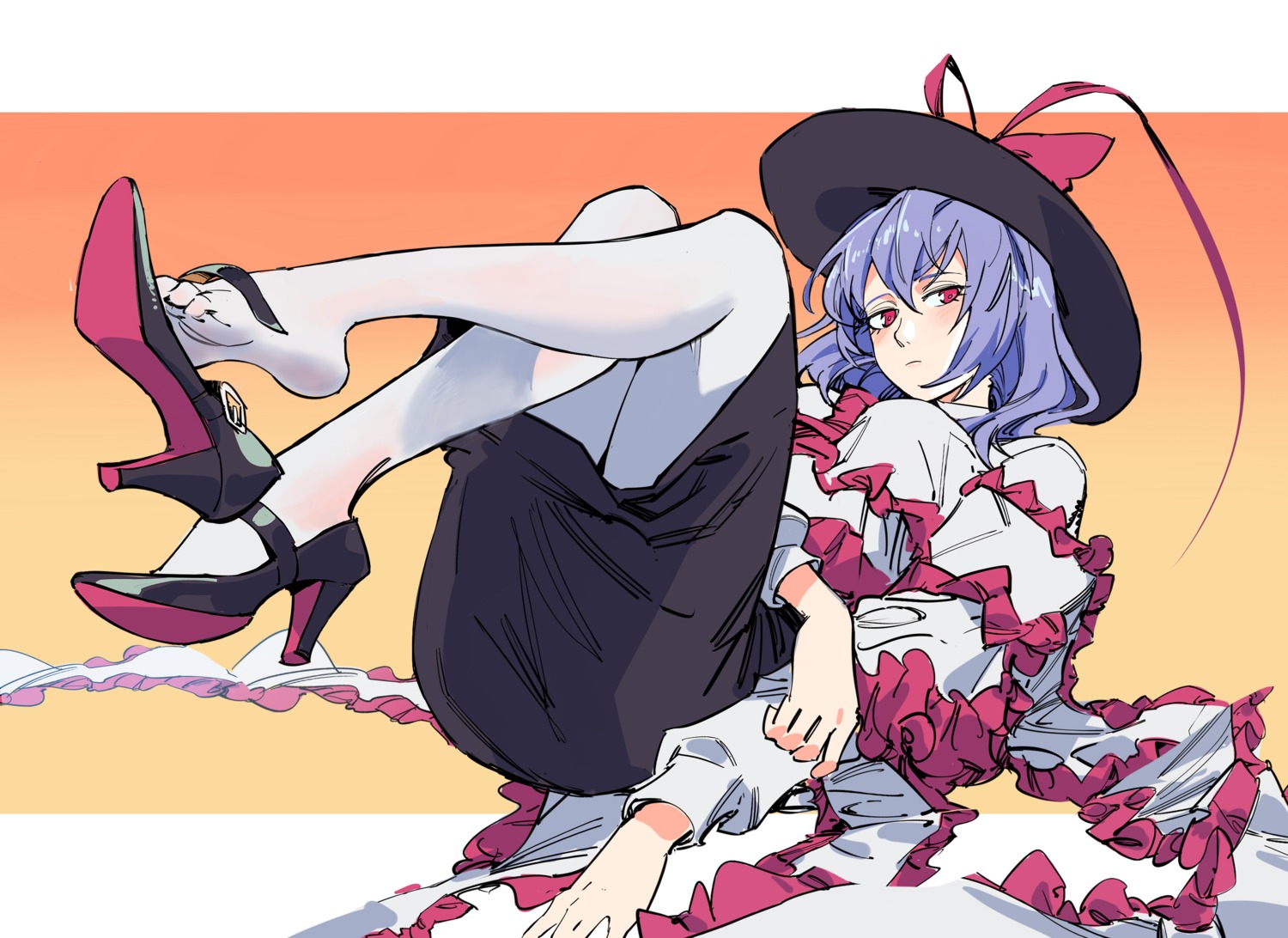 heels nagae_iku ruukii_drift skirt_lift touhou