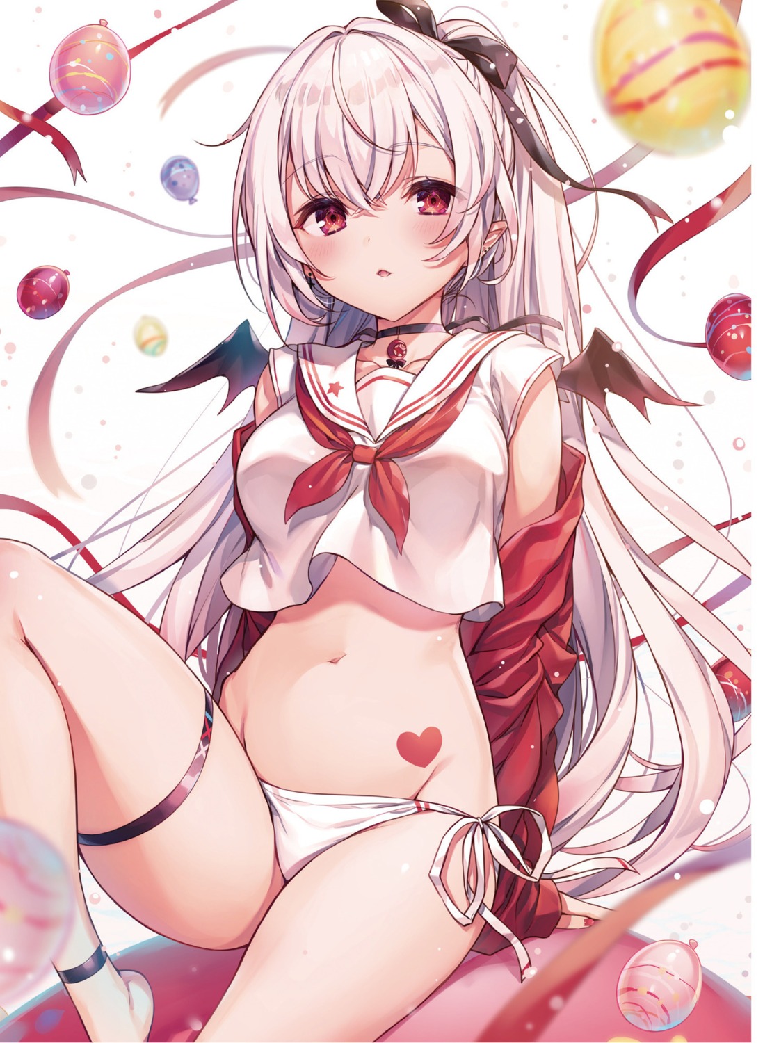 garter komeshiro_kasu pantsu seifuku string_panties