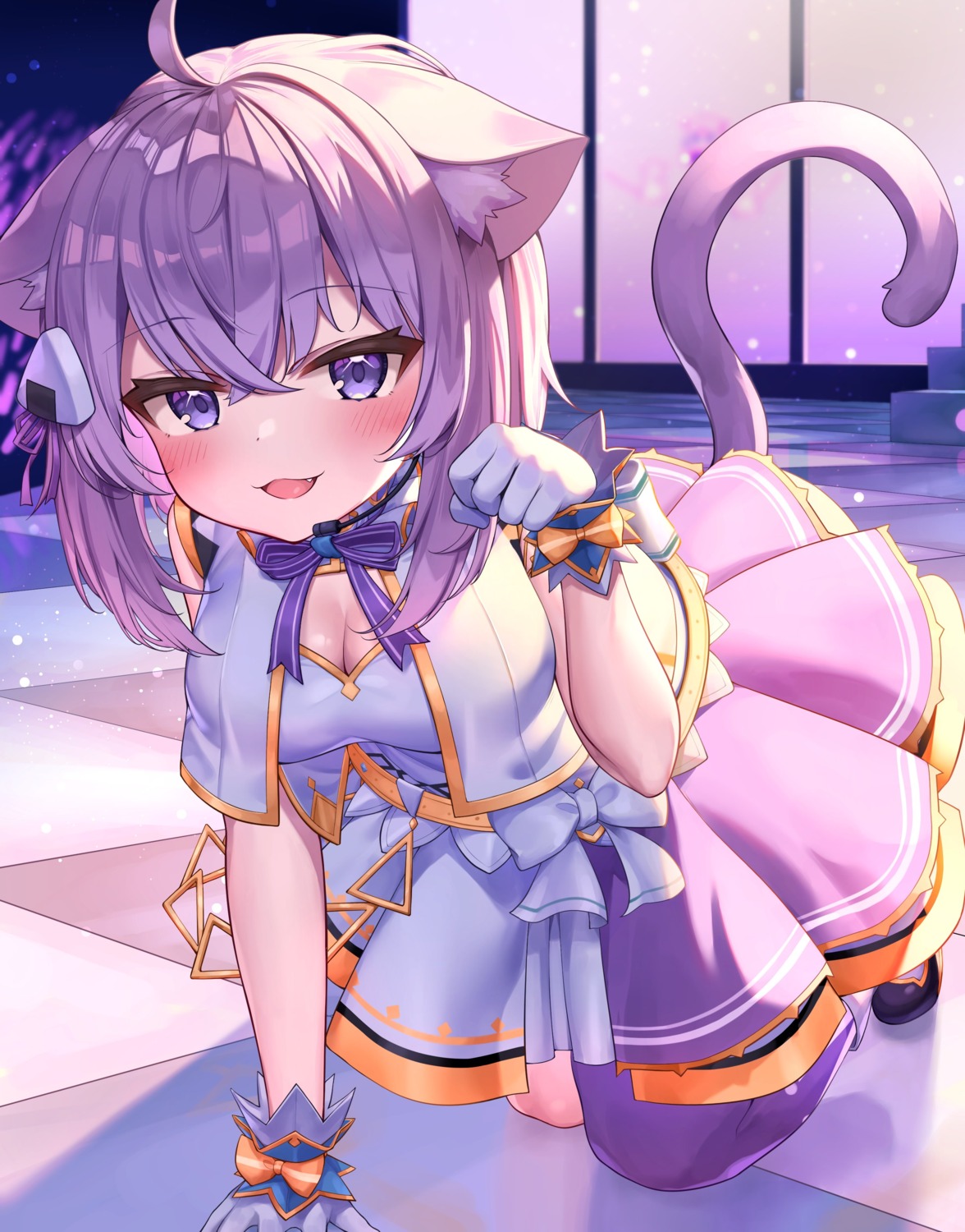 animal_ears cleavage deaver hololive hololive_gamers nekomata_okayu nekomimi tail