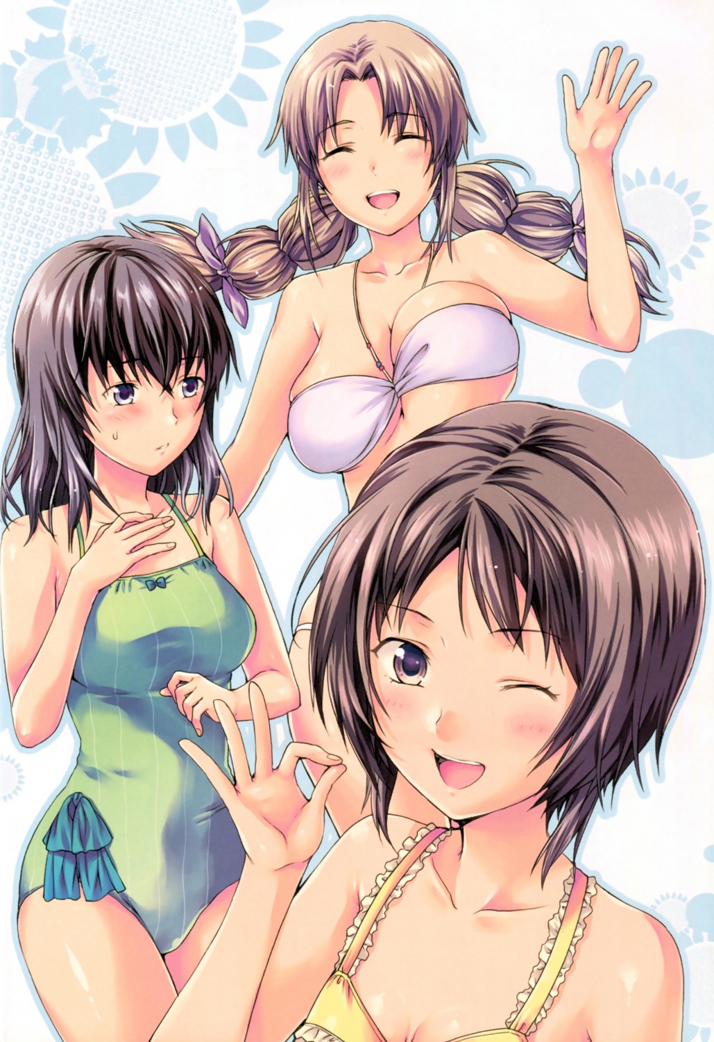 bikini cleavage maeda_kanon misumi_tomoe ootani_momoko photokano swimsuits underboob yuzuki_n'