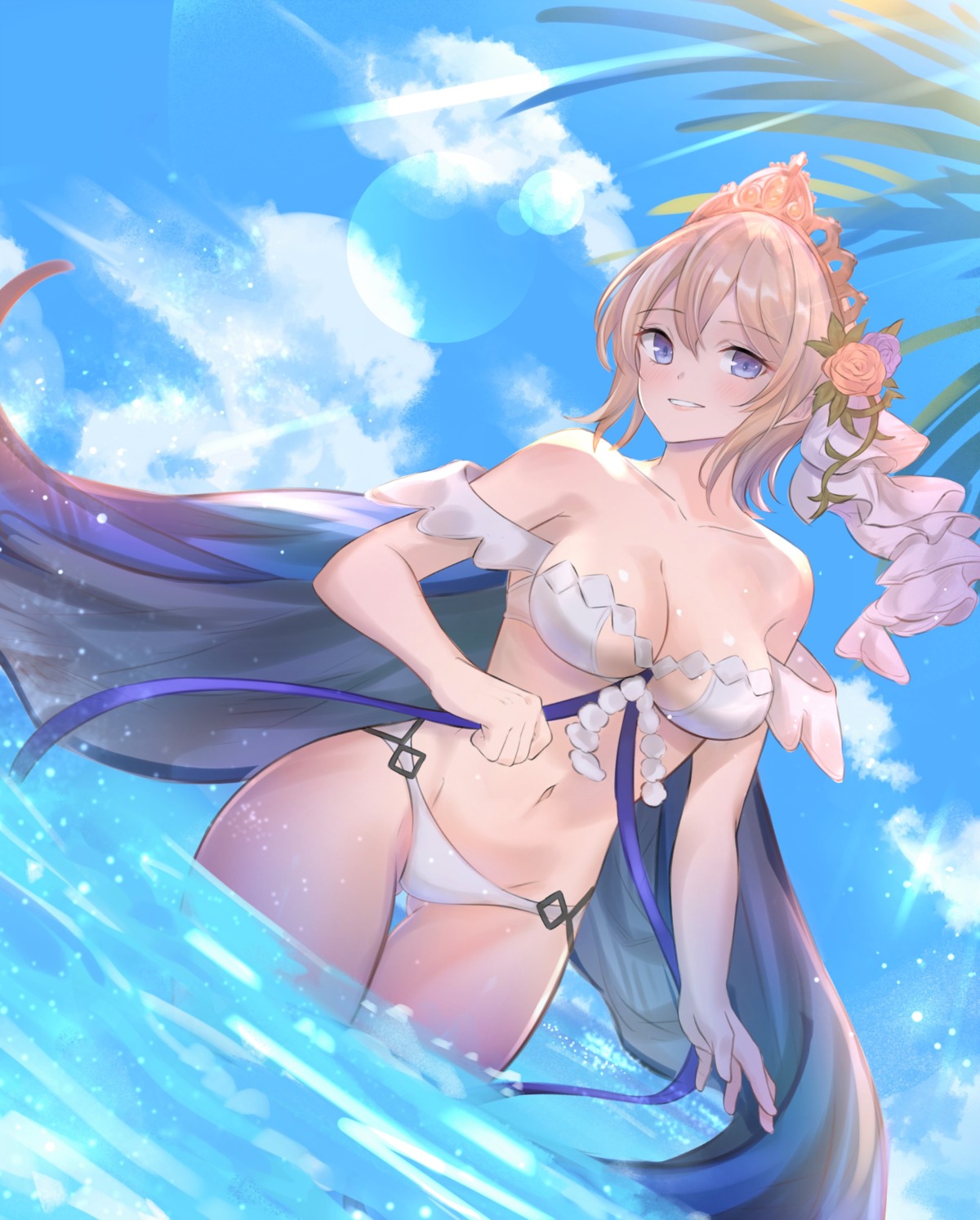 bikini europa_(granblue_fantasy) granblue_fantasy renzu_(lens_02) swimsuits wet