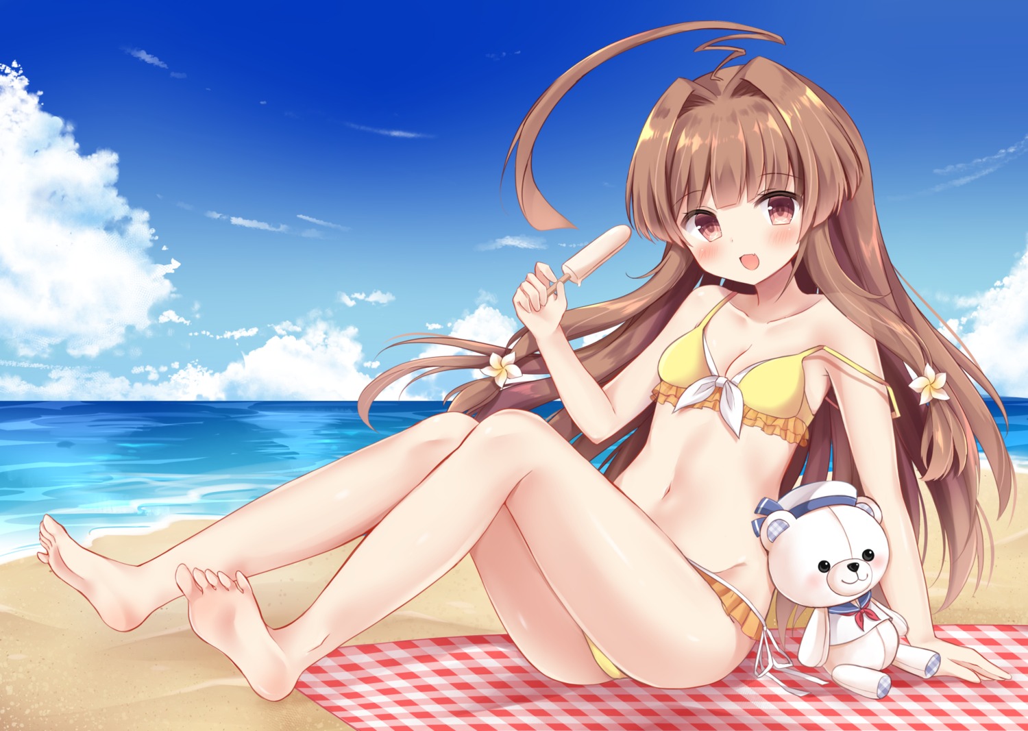 bikini cleavage feet kantai_collection kuma_(kancolle) swimsuits yuimisu