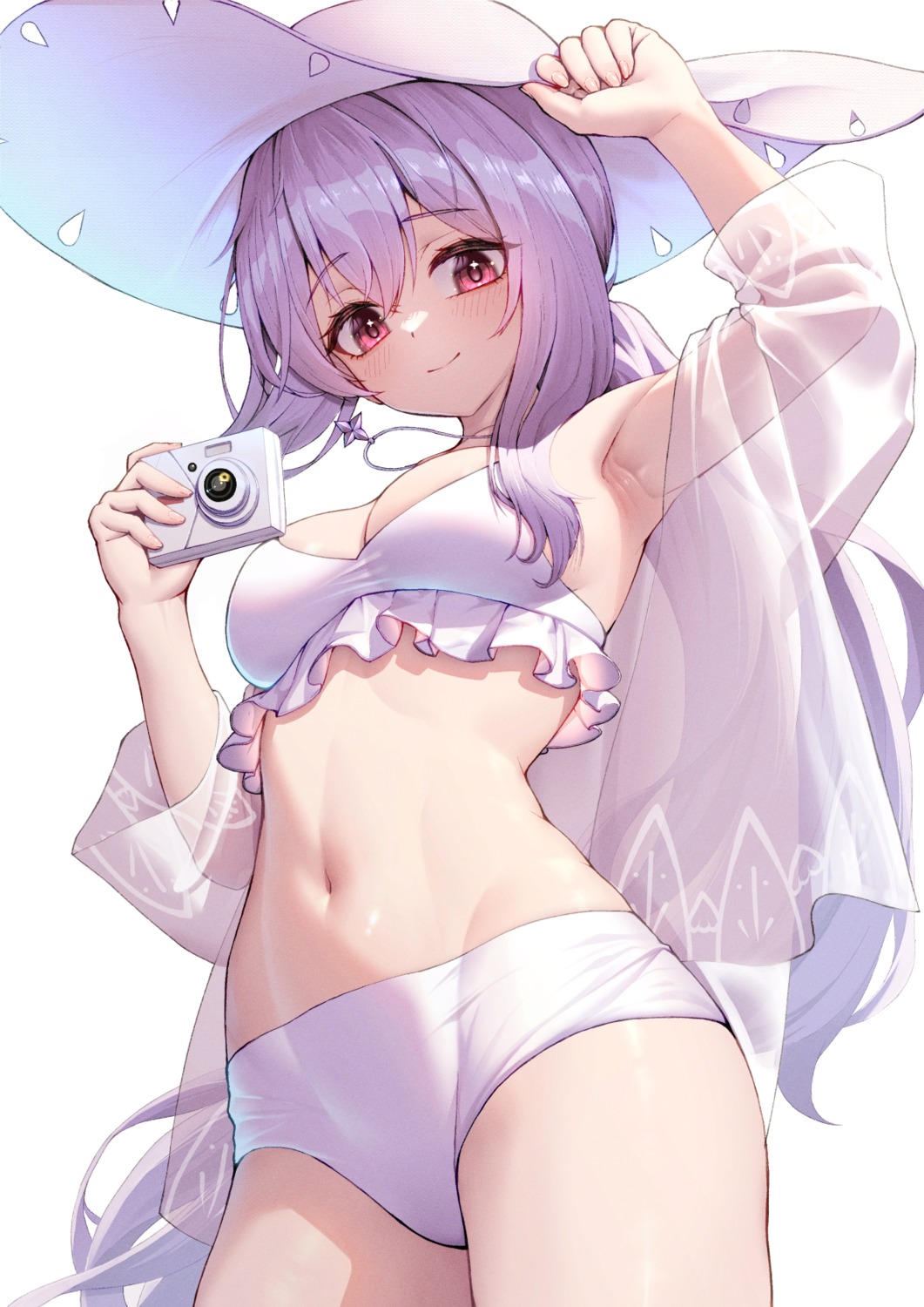 bikini blue_archive hakari_atsuko okayusonmu open_shirt see_through swimsuits