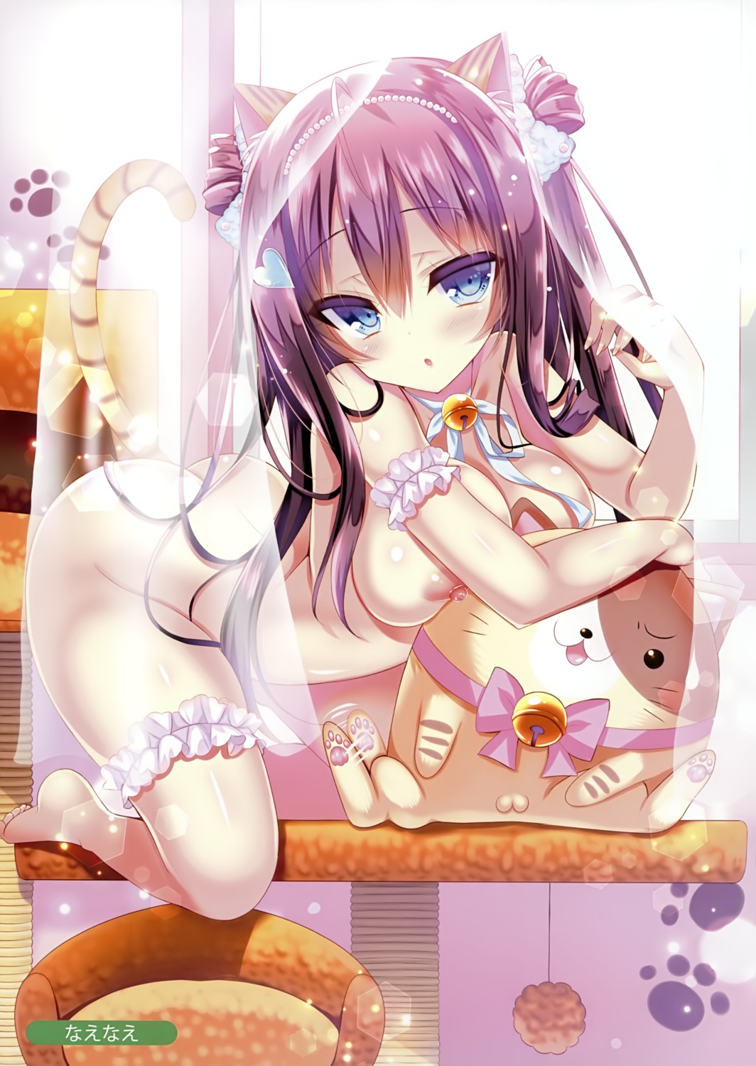 animal_ears garter nae-nae naked nekomimi nipples tail