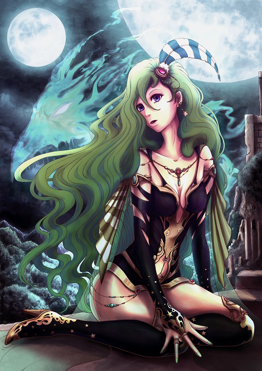 cleavage final_fantasy final_fantasy_iv heels minus_ion no_bra rydia see_through thighhighs