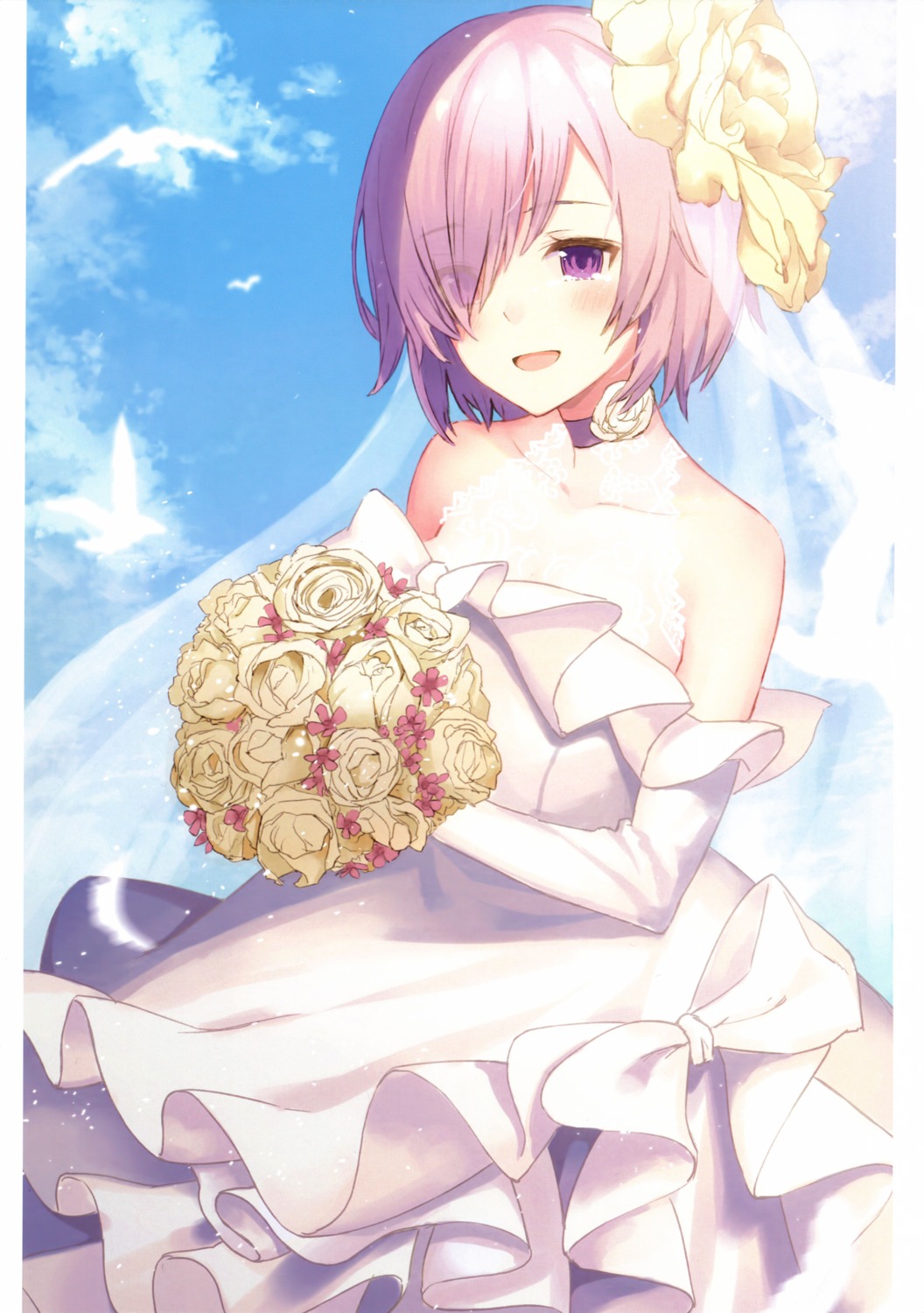 dress fate/grand_order haru. mash_kyrielight wedding_dress