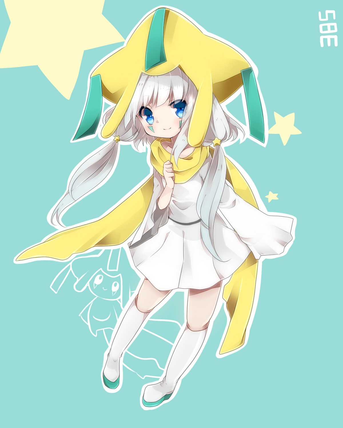 anthropomorphization dress jirachi pokemon takeshima_eku