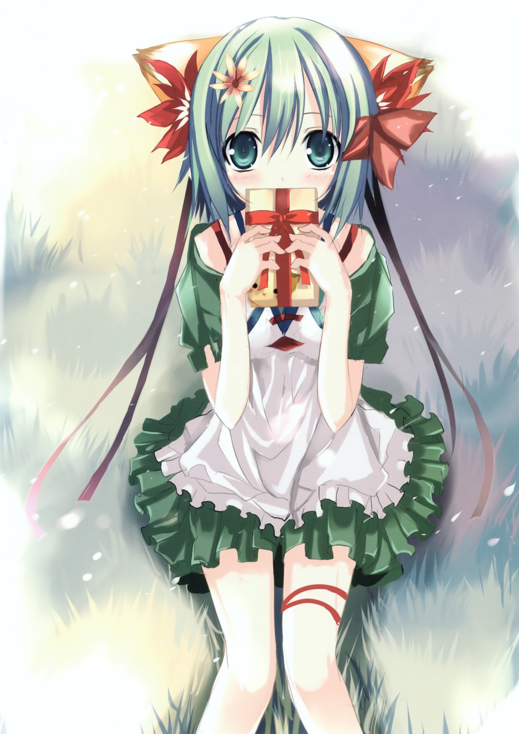 animal_ears dress greenwood midori nekomimi shino_(eefy)