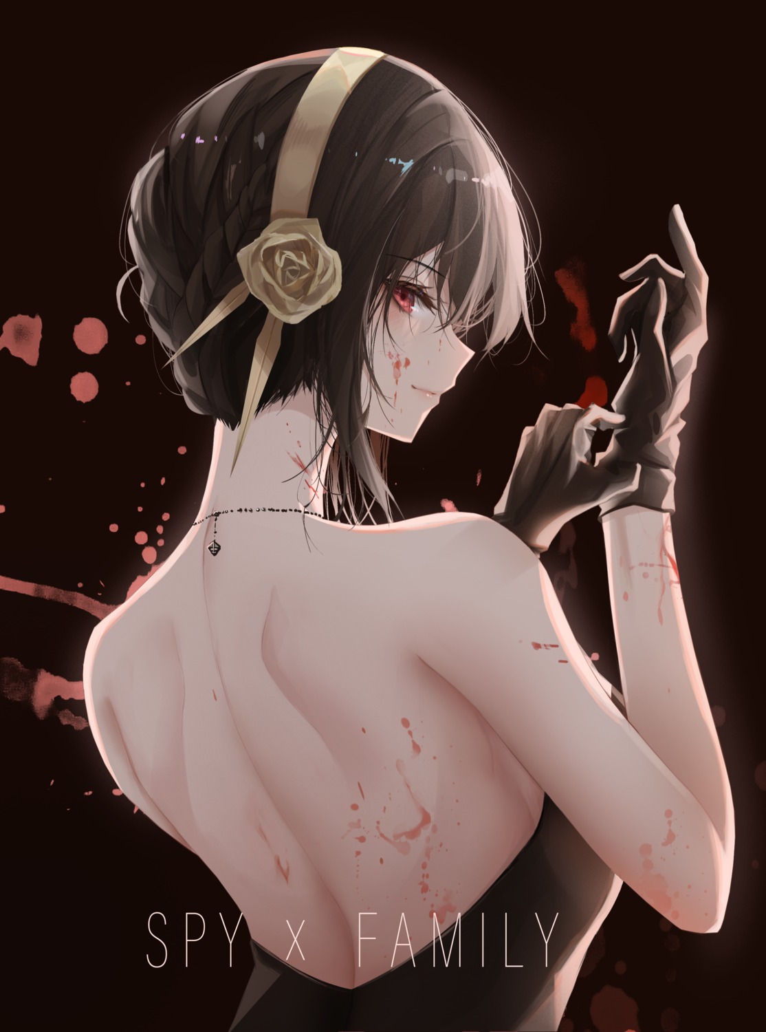 blood dress no_bra spy_x_family turbulence yor_briar