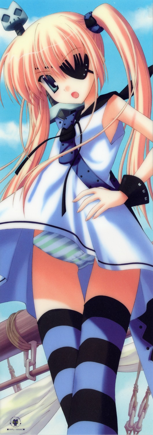 eyepatch nanao_naru pantsu shimapan stick_poster sword thighhighs