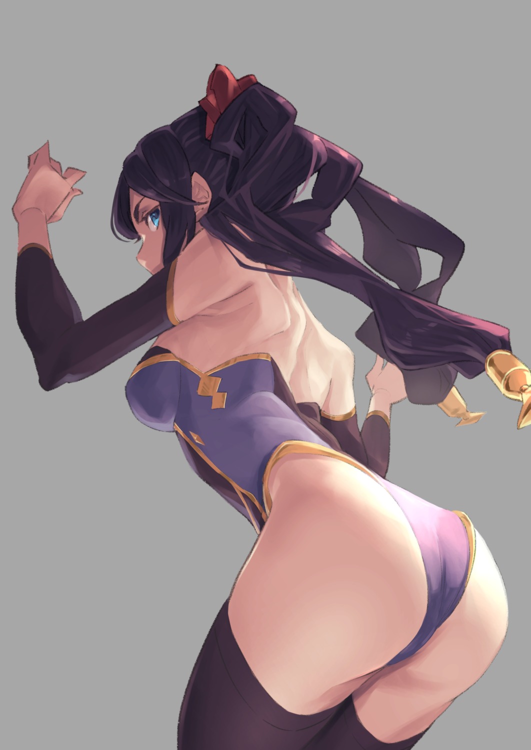 ass genshin_impact kyouyasai4423 leotard mona_megistus no_bra thighhighs