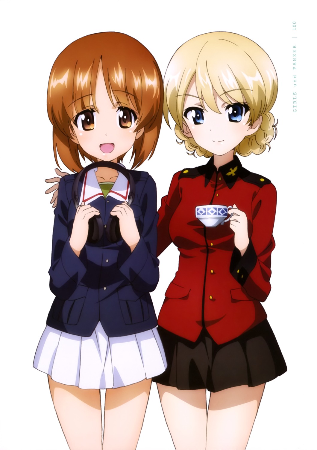 darjeeling girls_und_panzer headphones nishizumi_miho uniform