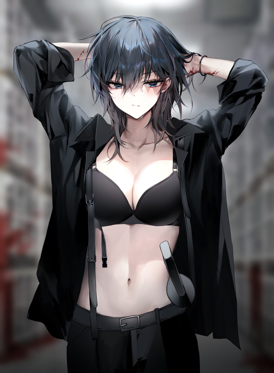 bara_(03_bara_) bra business_suit cleavage open_shirt sword