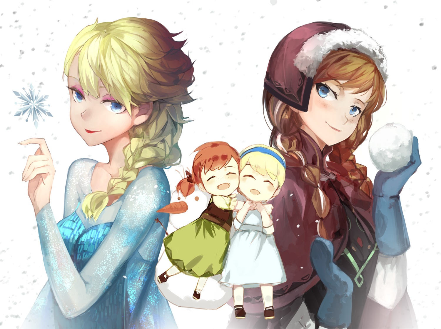 anna_(frozen) chibi dress elsa_(frozen) frozen saberiii