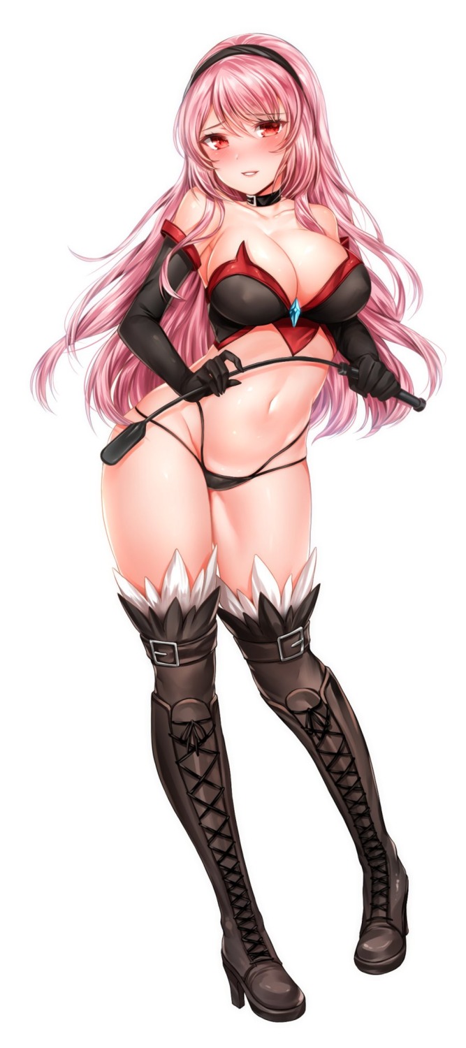 cleavage erect_nipples garter heels pantsu thighhighs weapon zerocat