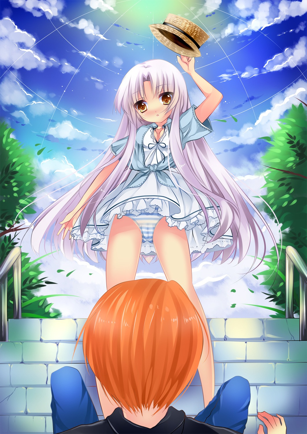 angel_beats! cameltoe cleavage dress otonashi pantsu shimapan tenshi usagihime