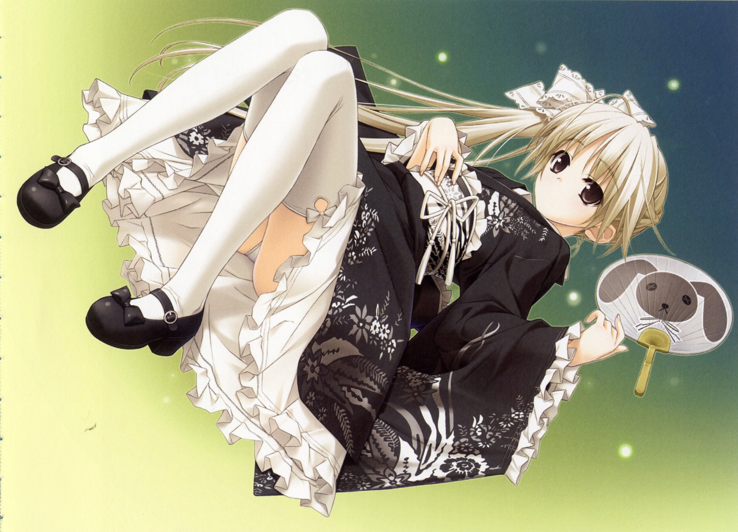 hashimoto_takashi kasugano_sora lolita_fashion pantsu sphere thighhighs wa_lolita yosuga_no_sora yukata