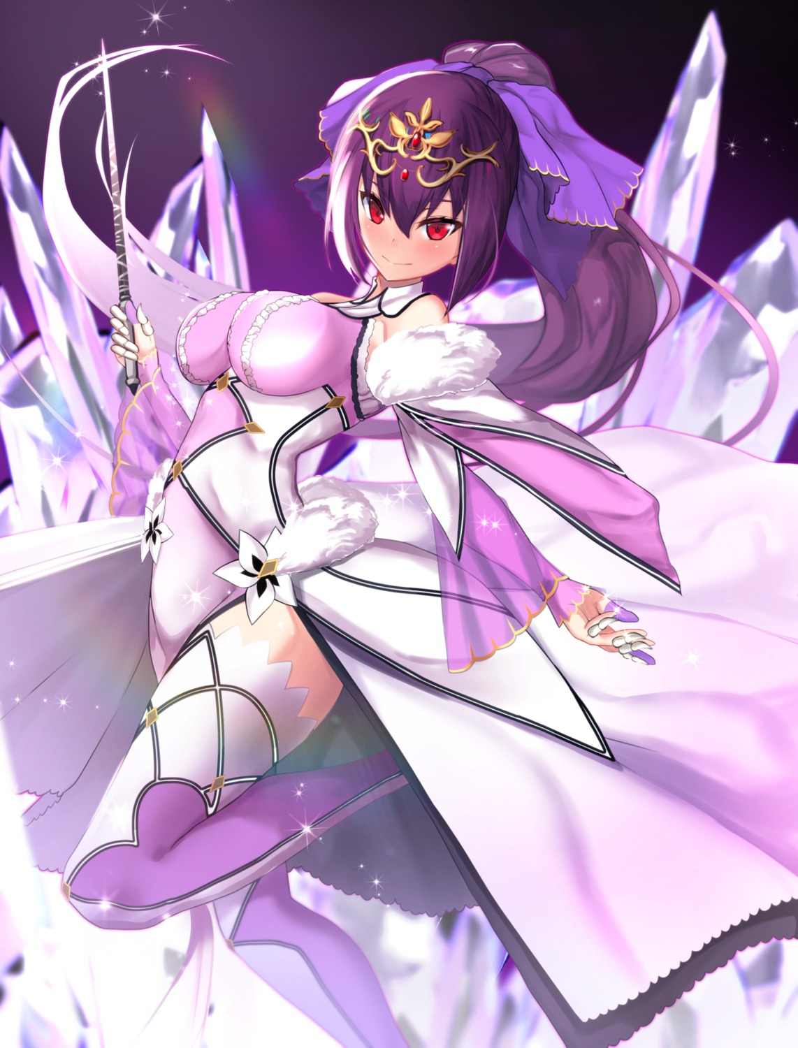 dress fate/grand_order scathach_skadi thighhighs untsue weapon
