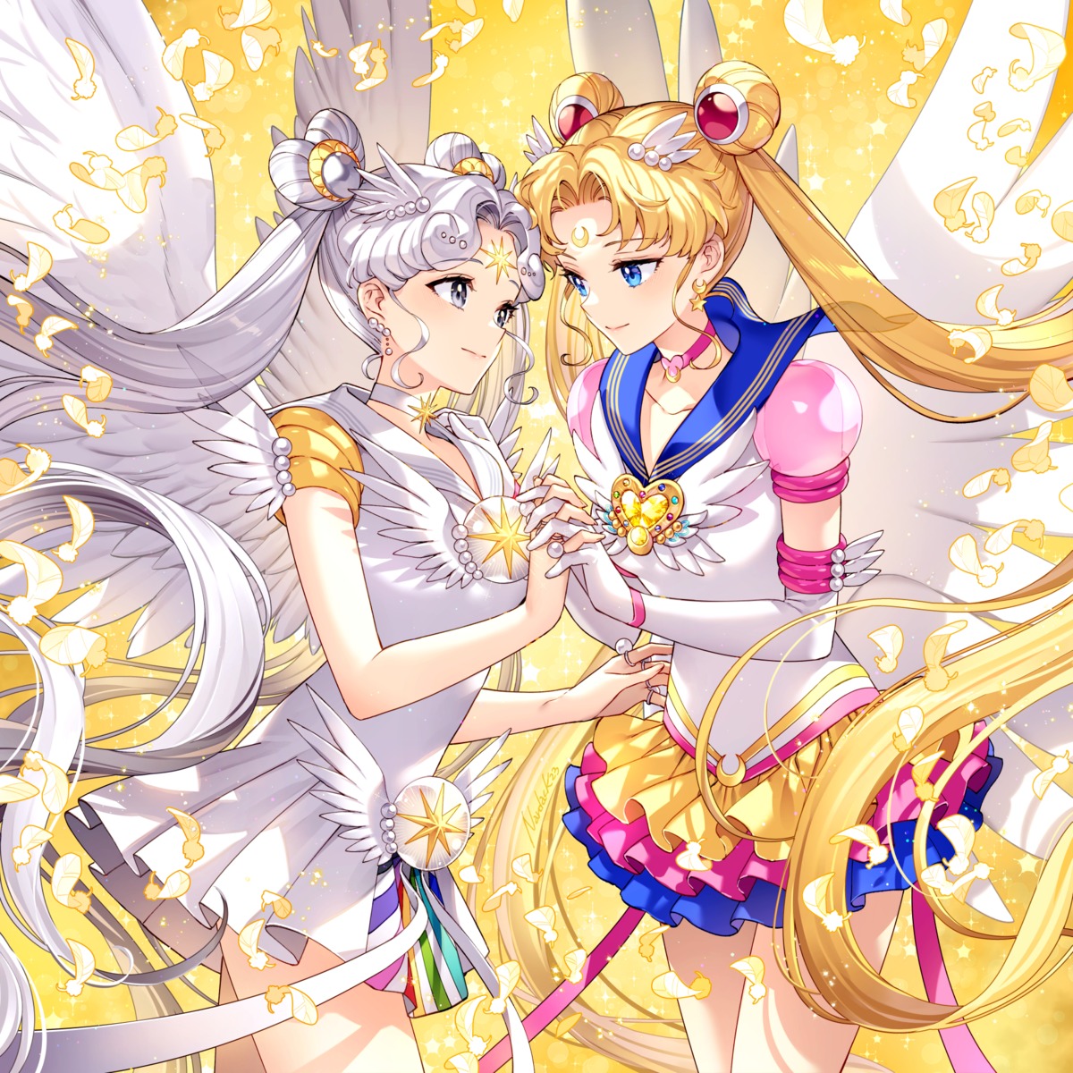 chibichibi dress nardack sailor_moon seifuku tsukino_usagi wings yuri