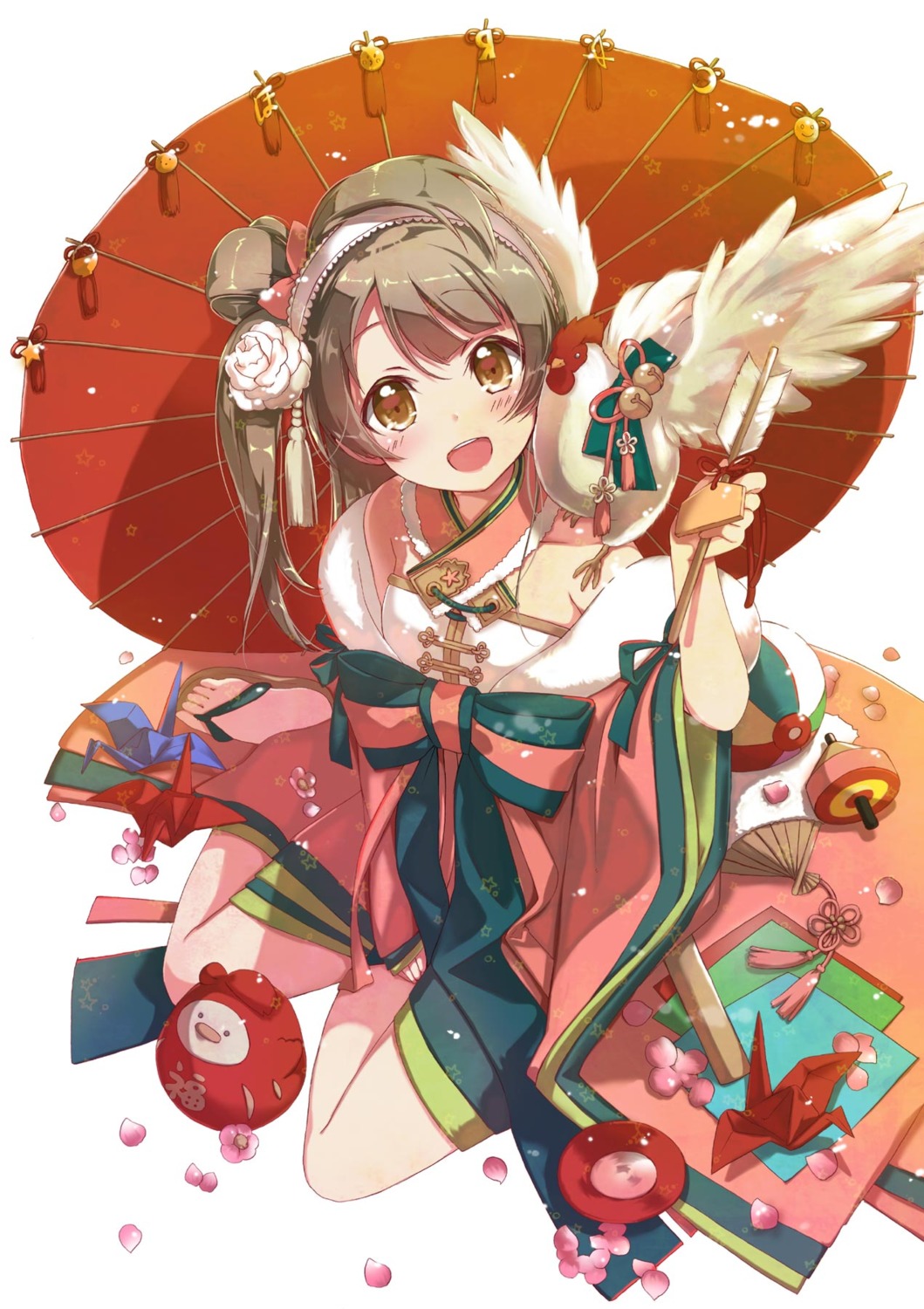 hekicha japanese_clothes love_live! minami_kotori umbrella