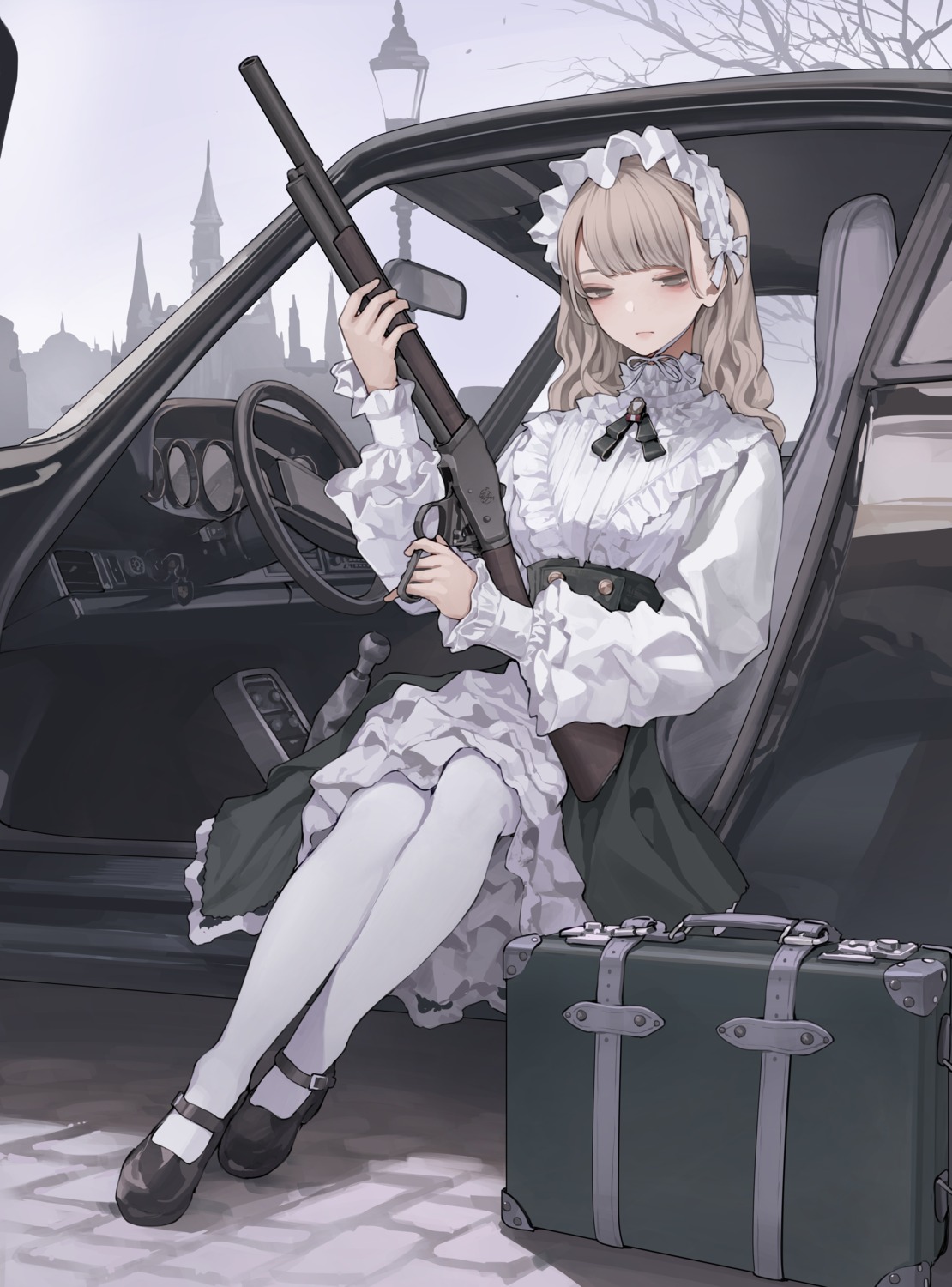 gothic_lolita gun koh_(minagi_kou) lolita_fashion pantyhose