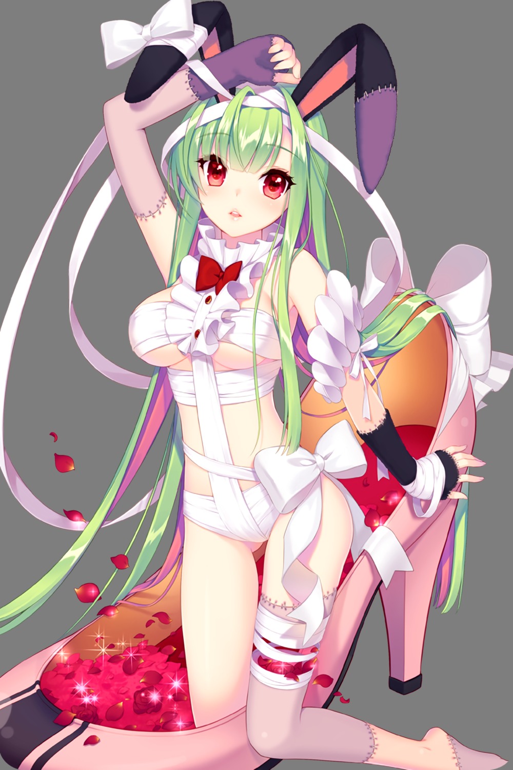 animal_ears bunny_ears dmyo naked_ribbon soccer_spirits transparent_png